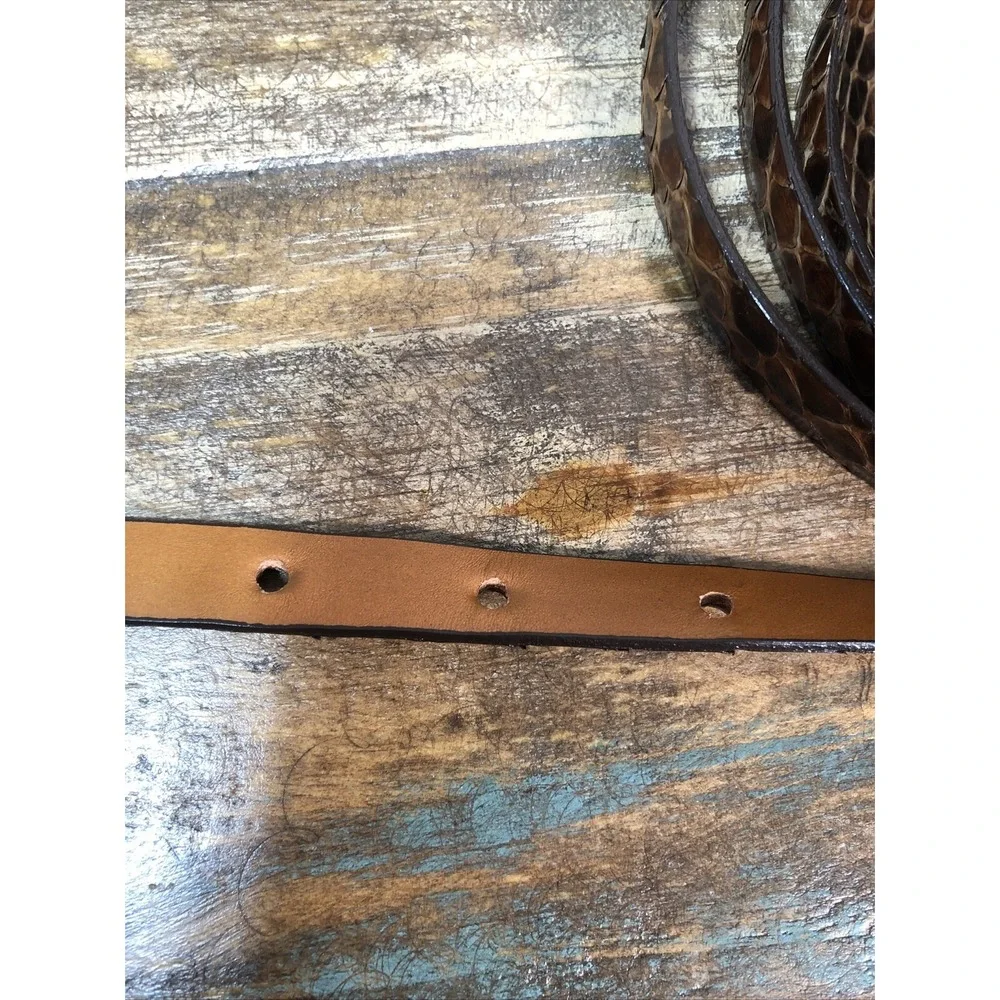 Leighelena‎ Genuine Python Women's Belt USA Brown Double Wrap 67 in Velvet Bag